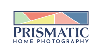 Prismatic Home Photography logo featuring a geometric prism design with soft pastel colors and bold serif text.